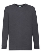 T-SHIRT KIDS VALUEWEIGHT LONG SLEEVE T - FRUIT OF THE LOOMGrigio Melange Scuro