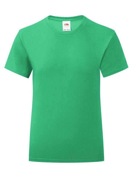 T-SHIRT GIRL ICONIC 150 T - FRUIT OF THE LOOMVerde Prato