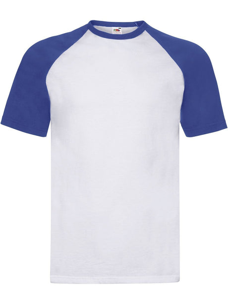 T-SHIRT VALUEWEIGHT SHORT SLEEVE BASEBALL T - FRUIT OF THE LOOMBianco-Royal Blu