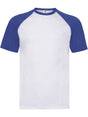 T-SHIRT VALUEWEIGHT SHORT SLEEVE BASEBALL T - FRUIT OF THE LOOMBianco-Royal Blu