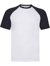 T-SHIRT VALUEWEIGHT SHORT SLEEVE BASEBALL T - FRUIT OF THE LOOMBianco-Blu Scuro