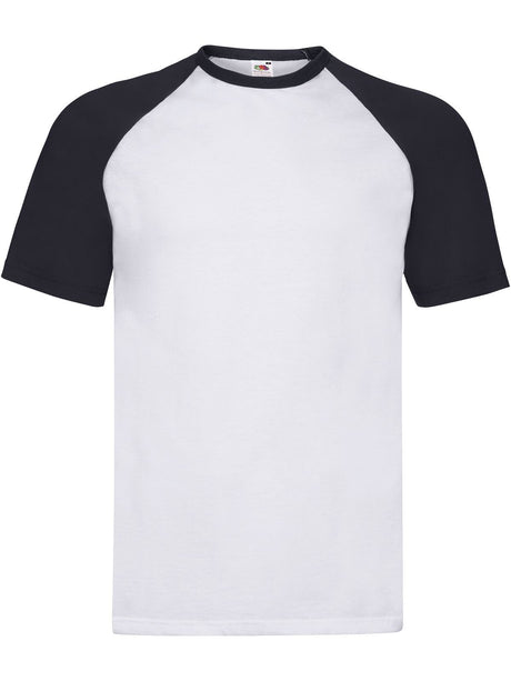 T-SHIRT VALUEWEIGHT SHORT SLEEVE BASEBALL T - FRUIT OF THE LOOMBianco-Blu Scuro