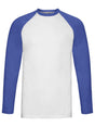 T-SHIRT VALUEWEIGHT LONG SLEVE BASEBALL T - FRUIT OF THE LOOMBianco-Royal Blu