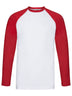 T-SHIRT VALUEWEIGHT LONG SLEVE BASEBALL T - FRUIT OF THE LOOMBianco-Rosso