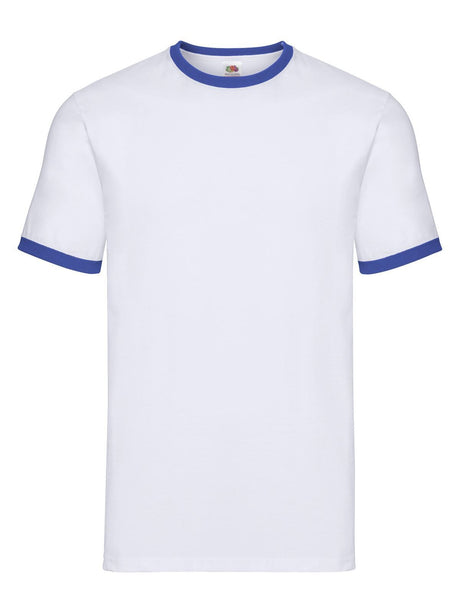 T-SHIRT VALUEWEIGHT RINGER T - FRUIT OF THE LOOMBianco-Royal Blu