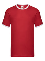 T-SHIRT VALUEWEIGHT RINGER T - FRUIT OF THE LOOMRosso -Bianco