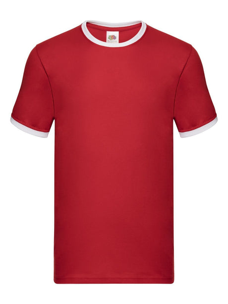 T-SHIRT VALUEWEIGHT RINGER T - FRUIT OF THE LOOMRosso -Bianco