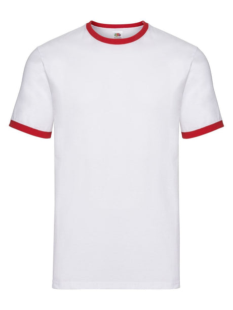 T-SHIRT VALUEWEIGHT RINGER T - FRUIT OF THE LOOMBianco-Rosso