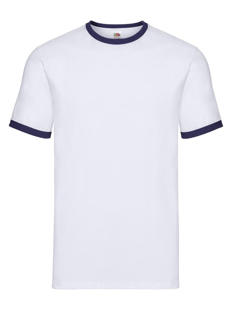 T-SHIRT VALUEWEIGHT RINGER T - FRUIT OF THE LOOMBianco-Blu