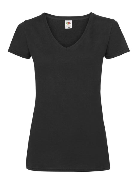 T-SHIRT LADIES VALUEWEIGHT V-NECK T - FRUIT OF THE LOOMNero