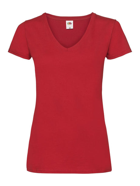 T-SHIRT LADIES VALUEWEIGHT V-NECK T - FRUIT OF THE LOOMRosso