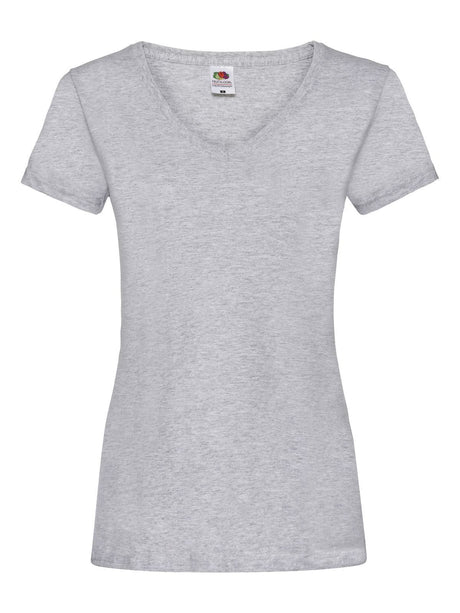 T-SHIRT LADIES VALUEWEIGHT V-NECK T - FRUIT OF THE LOOMGrigio Melange