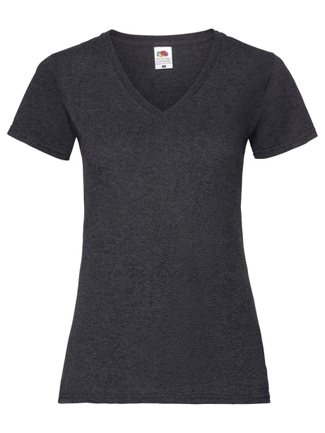 T-SHIRT LADIES VALUEWEIGHT V-NECK T - FRUIT OF THE LOOMGrigio Melange Scuro