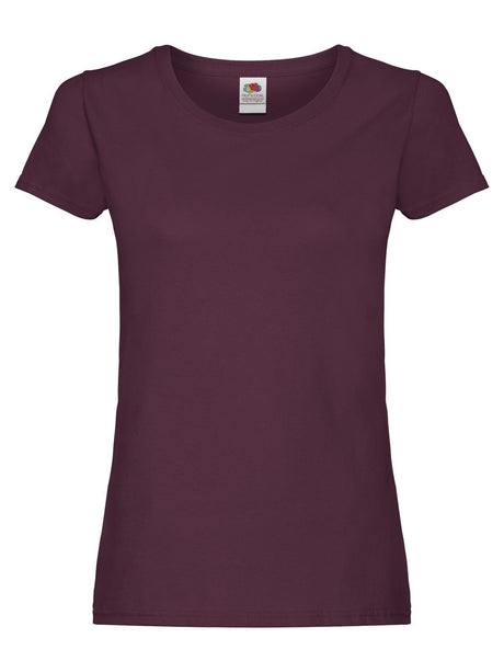 T-SHIRT LADIES ORIGINAL T - FRUIT OF THE LOOMBordeaux
