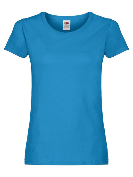 T-SHIRT LADIES ORIGINAL T - FRUIT OF THE LOOMAzzurro