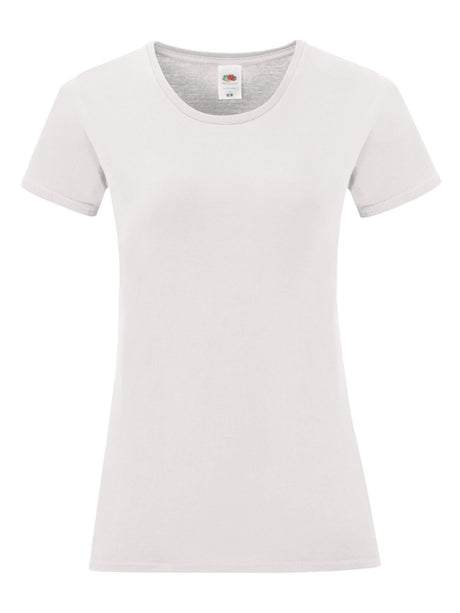 T-SHIRT LADIES ICONIC 150 T - FRUIT OF THE LOOMBianco