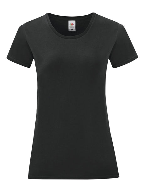 T-SHIRT LADIES ICONIC 150 T - FRUIT OF THE LOOMNero