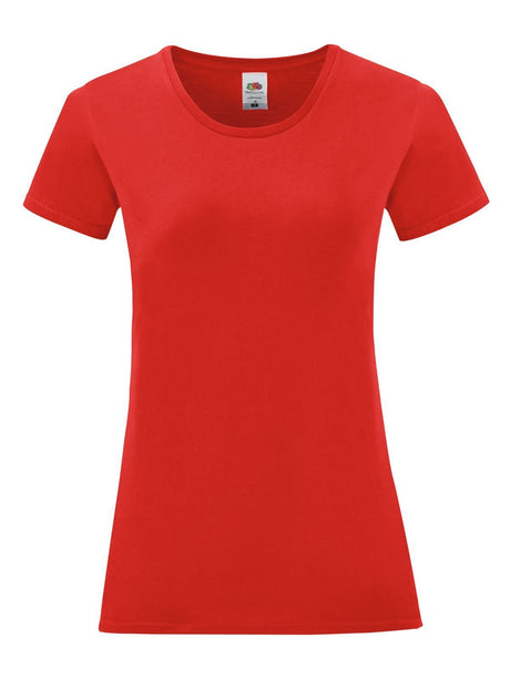 T-SHIRT LADIES ICONIC 150 T - FRUIT OF THE LOOMRosso