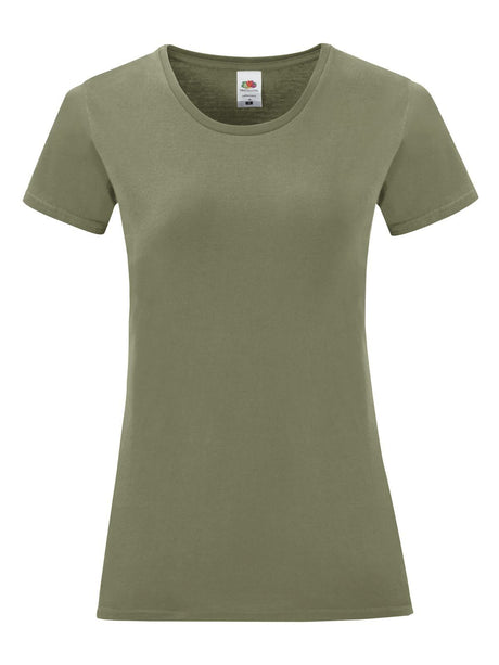 T-SHIRT LADIES ICONIC 150 T - FRUIT OF THE LOOMVerde Oliva