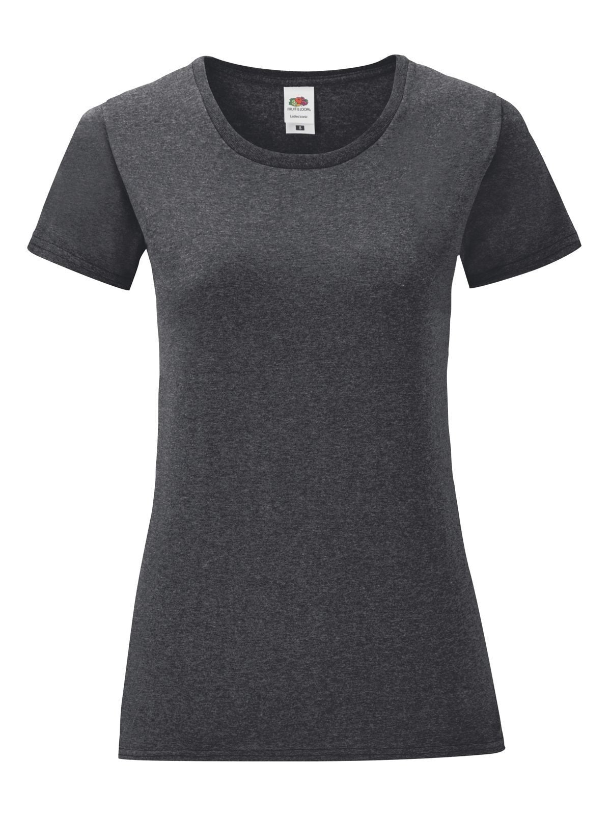 T-SHIRT LADIES ICONIC 150 T - FRUIT OF THE LOOMGrigio Melange Scuro