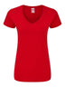 T-SHIRT LADIES ICONIC 150 V-NECK T - FRUIT OF THE LOOMRosso
