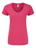 T-SHIRT LADIES ICONIC 150 V-NECK T - FRUIT OF THE LOOMFucsia
