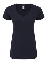 T-SHIRT LADIES ICONIC 150 V-NECK T - FRUIT OF THE LOOMBlu Scuro