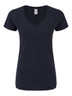 T-SHIRT LADIES ICONIC 150 V-NECK T - FRUIT OF THE LOOMBlu Scuro