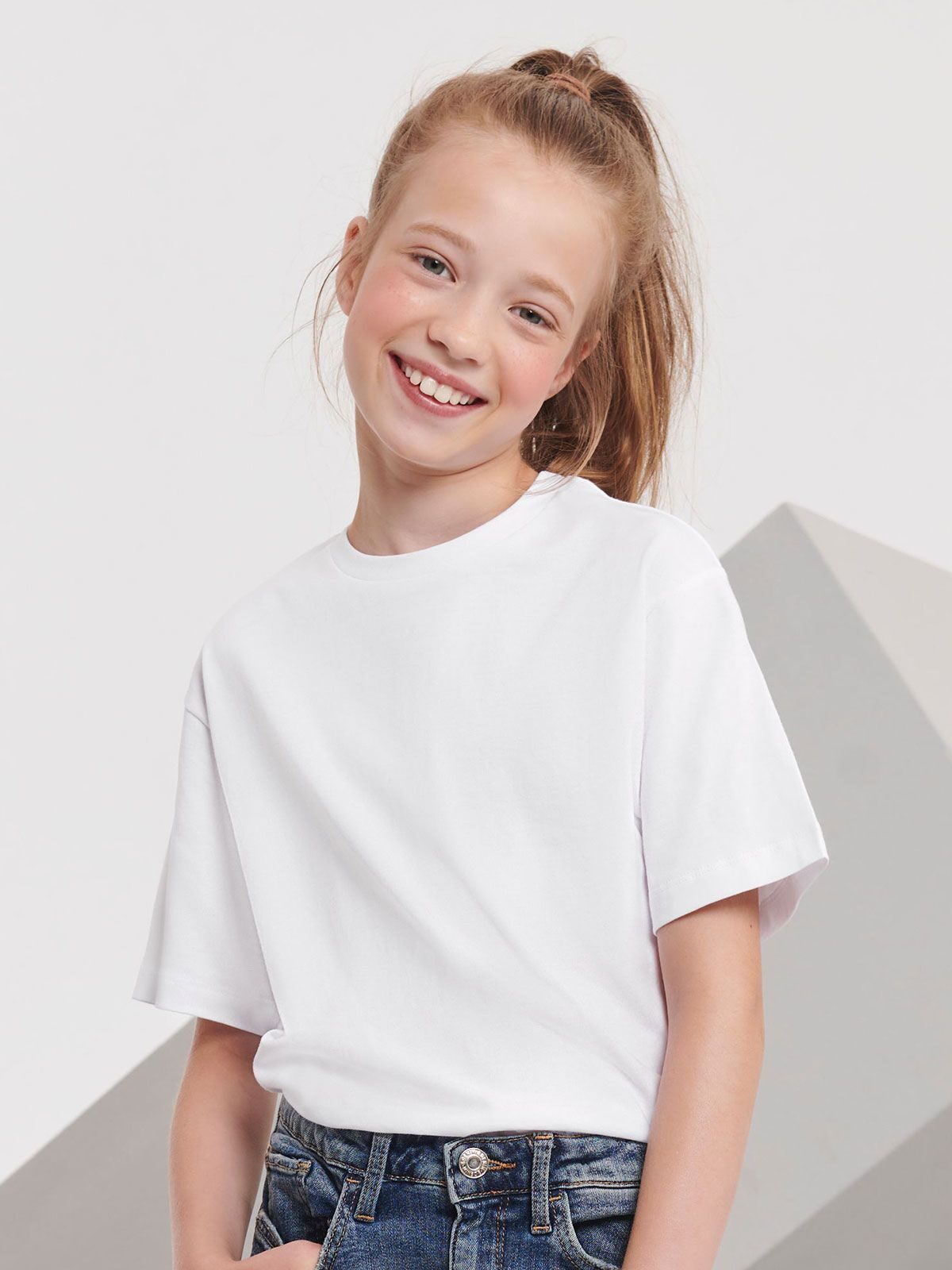 T-SHIRT PURE ORGANIC T BAMBINO - RUSSELL EUROPE laterale