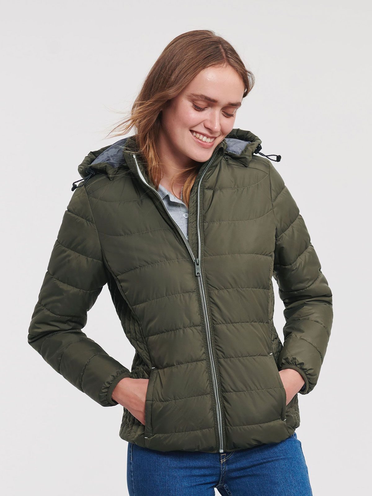 GIACCA CON CAPPUCCIO NANO DONNA - RUSSELL EUROPE laterale