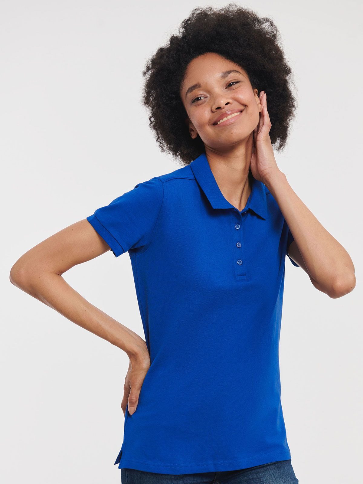 POLO STRETCH TAILORED DONNA TAGLIO MODERNO - RUSSELL EUROPE fronte