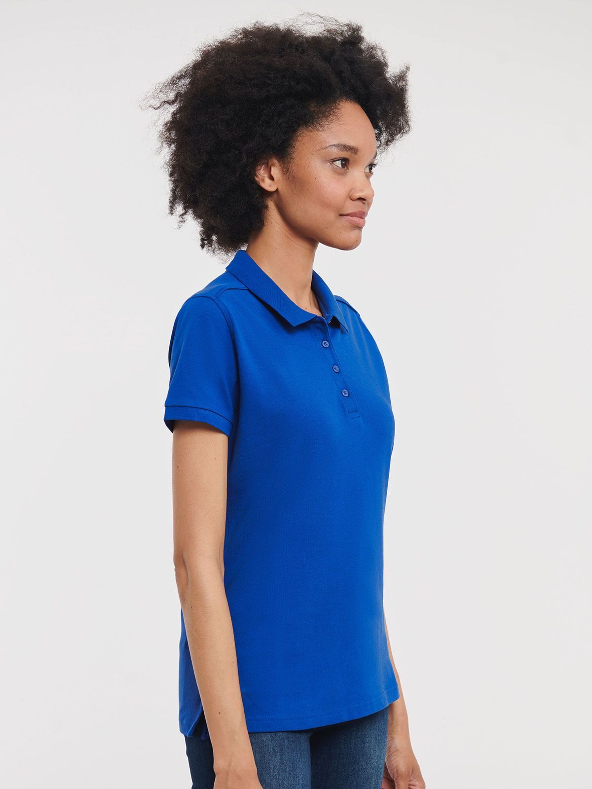 POLO STRETCH TAILORED DONNA TAGLIO MODERNO - RUSSELL EUROPE laterale