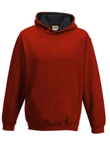 FELPA CON CAPPUCCIO KIDS VARSITY HOODIE - AWDIS JUST HOODSRosso Fuoco-Nero Jet