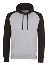 FELPA CON CAPPUCCIO BASEBALL HOODIE - AWDIS JUST HOODSGrigio Melange-Nero Jet