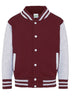 FELPA BASEBALL KIDS VARSITY JACKET - AWDIS JUST HOODSBordeaux-Grigio Melange