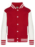 FELPA BASEBALL KIDS VARSITY JACKET - AWDIS JUST HOODSRosso Fuoco-Bianco