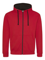 FELPA CON CAPPUCCIO VARSITY ZOODIE - AWDIS JUST HOODSRosso Fuoco-Nero Jet