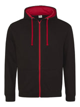 FELPA CON CAPPUCCIO VARSITY ZOODIE - AWDIS JUST HOODSNero Jet-Rosso Fuoco