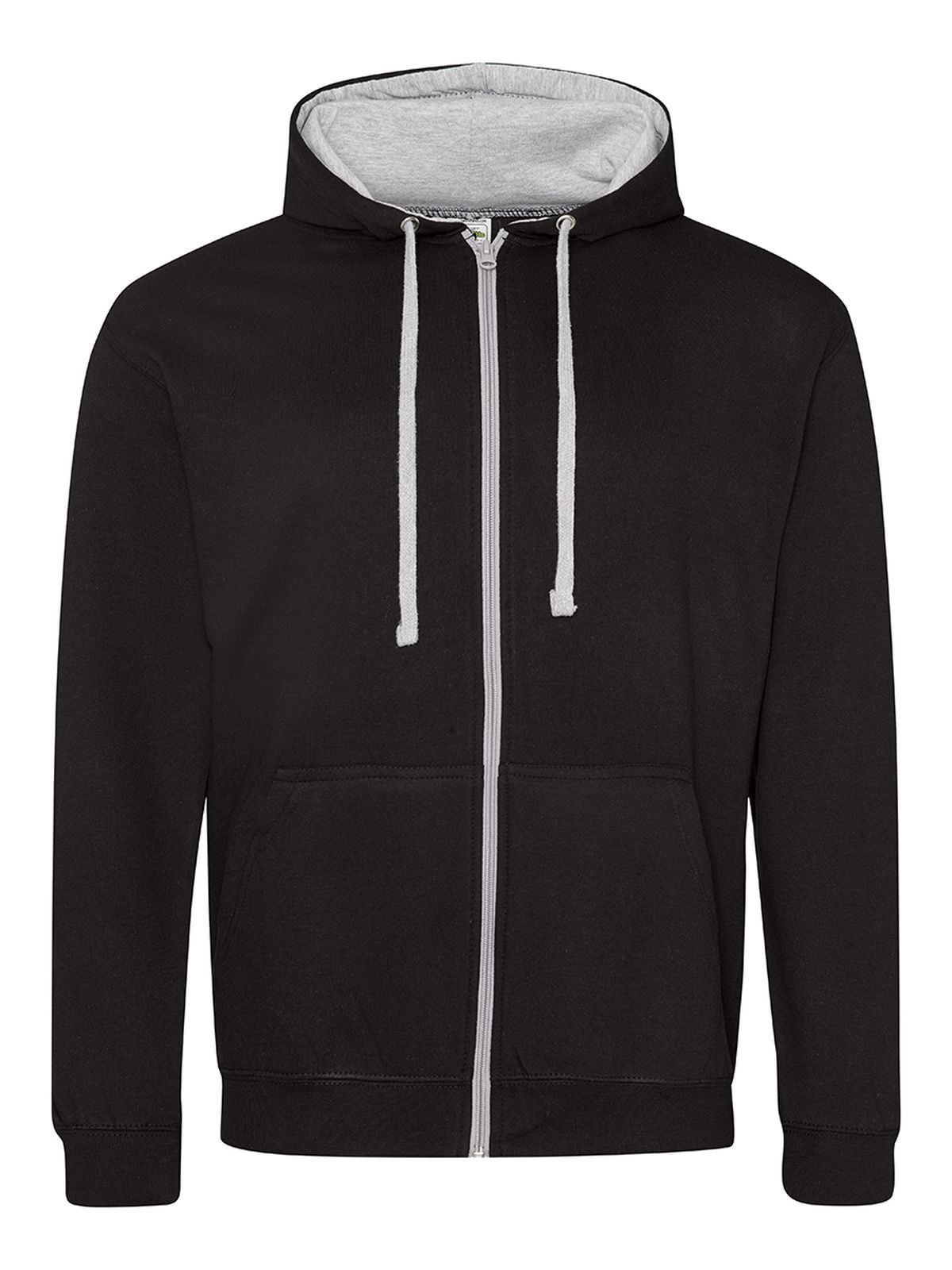 FELPA CON CAPPUCCIO VARSITY ZOODIE - AWDIS JUST HOODSNero Jet-Grigio Melange