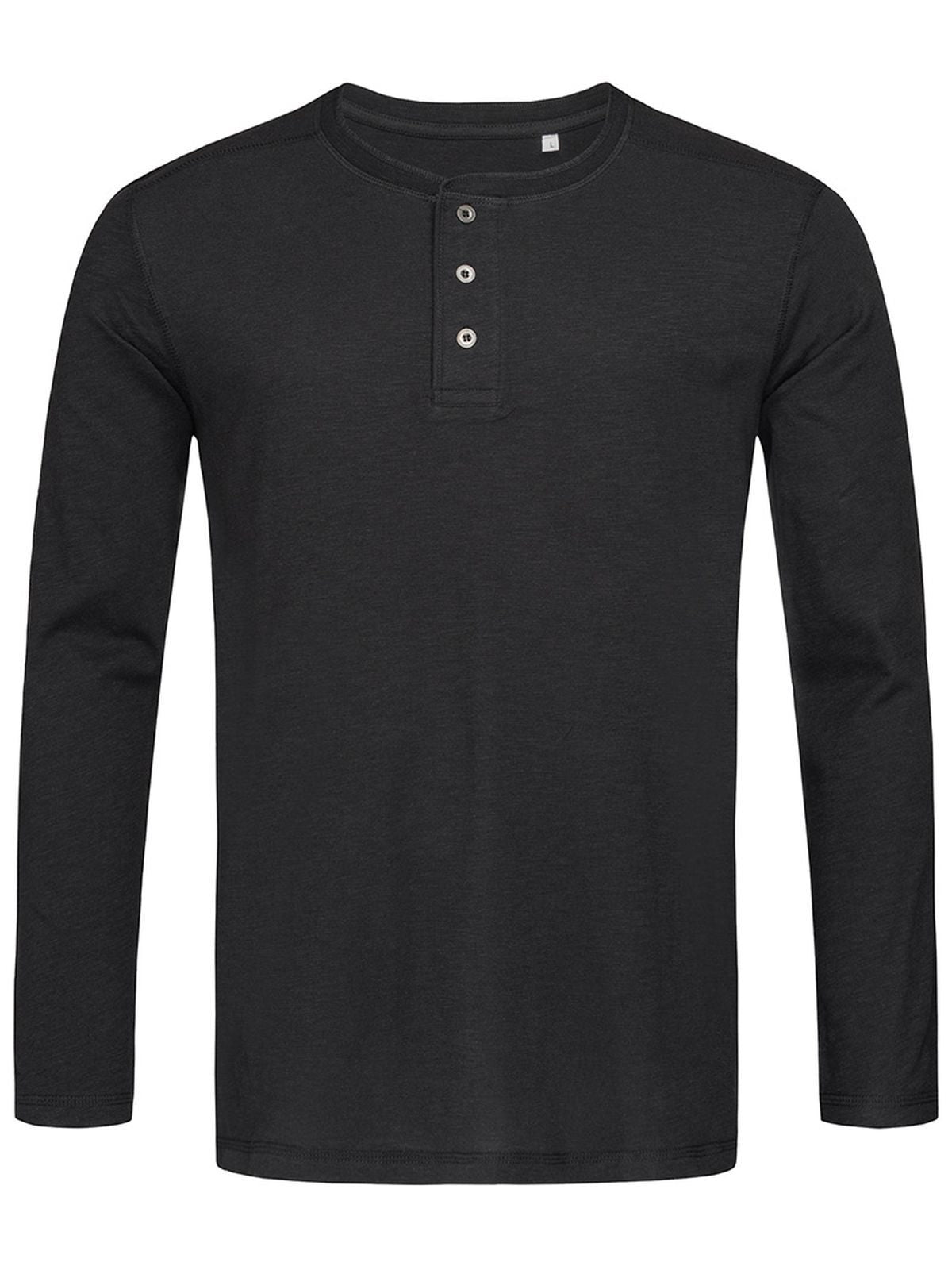 T-SHIRT SHAWN HENLEY LONG SLEEVE - STEDMANNero Opaco