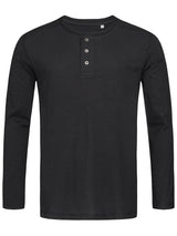T-SHIRT SHAWN HENLEY LONG SLEEVE - STEDMANNero Opaco