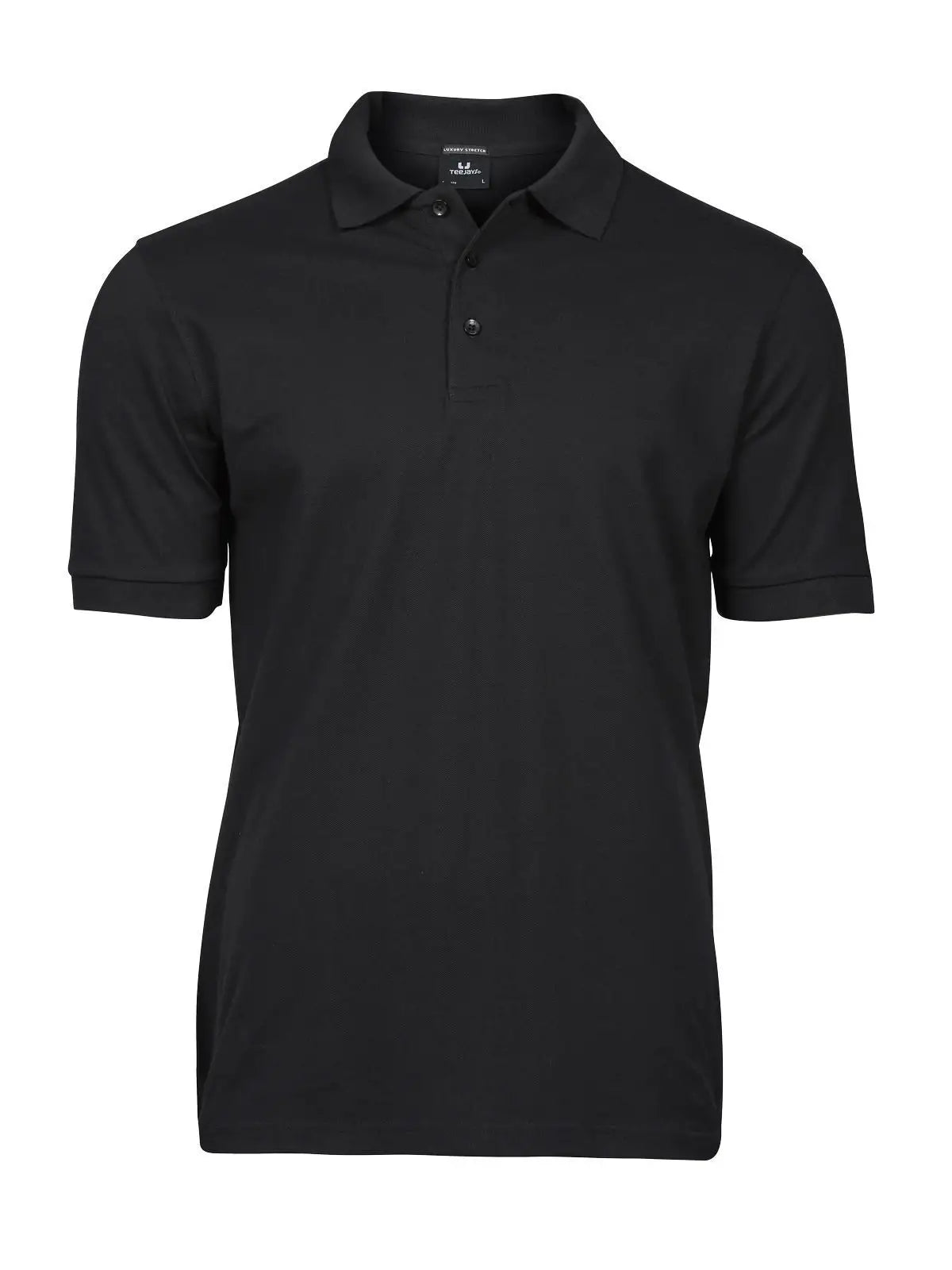 Polo Luxury Stretch Uomo in Piqué - Nero - Tee Jays