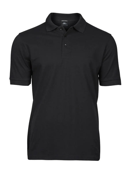 Polo Luxury Stretch Uomo in Piqué - Nero - Tee Jays