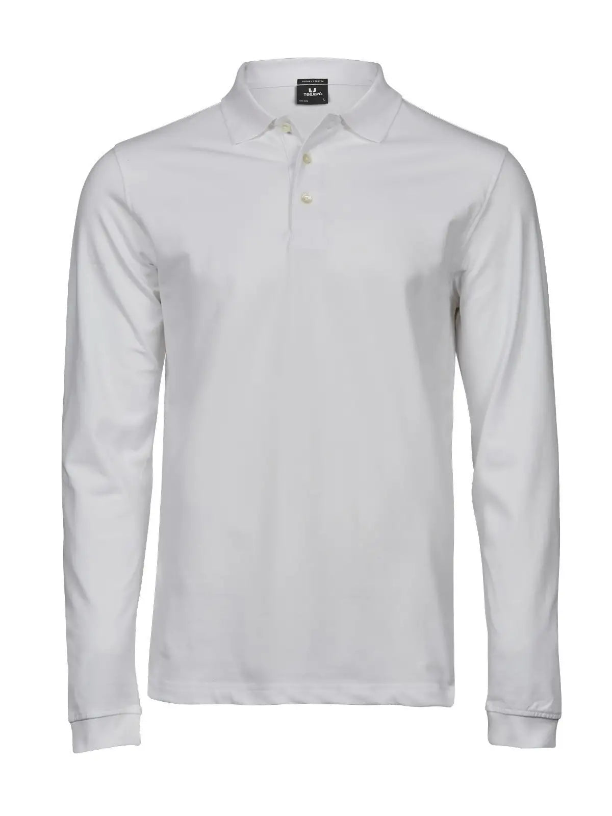 Luxury Stretch Long Sleeve Polo Uomo – Piqué | Tee Jays - Bianco