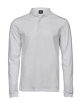 Luxury Stretch Long Sleeve Polo Uomo – Piqué | Tee Jays - Bianco
