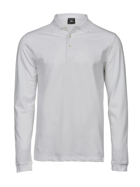 Luxury Stretch Long Sleeve Polo Uomo – Piqué | Tee Jays - Bianco