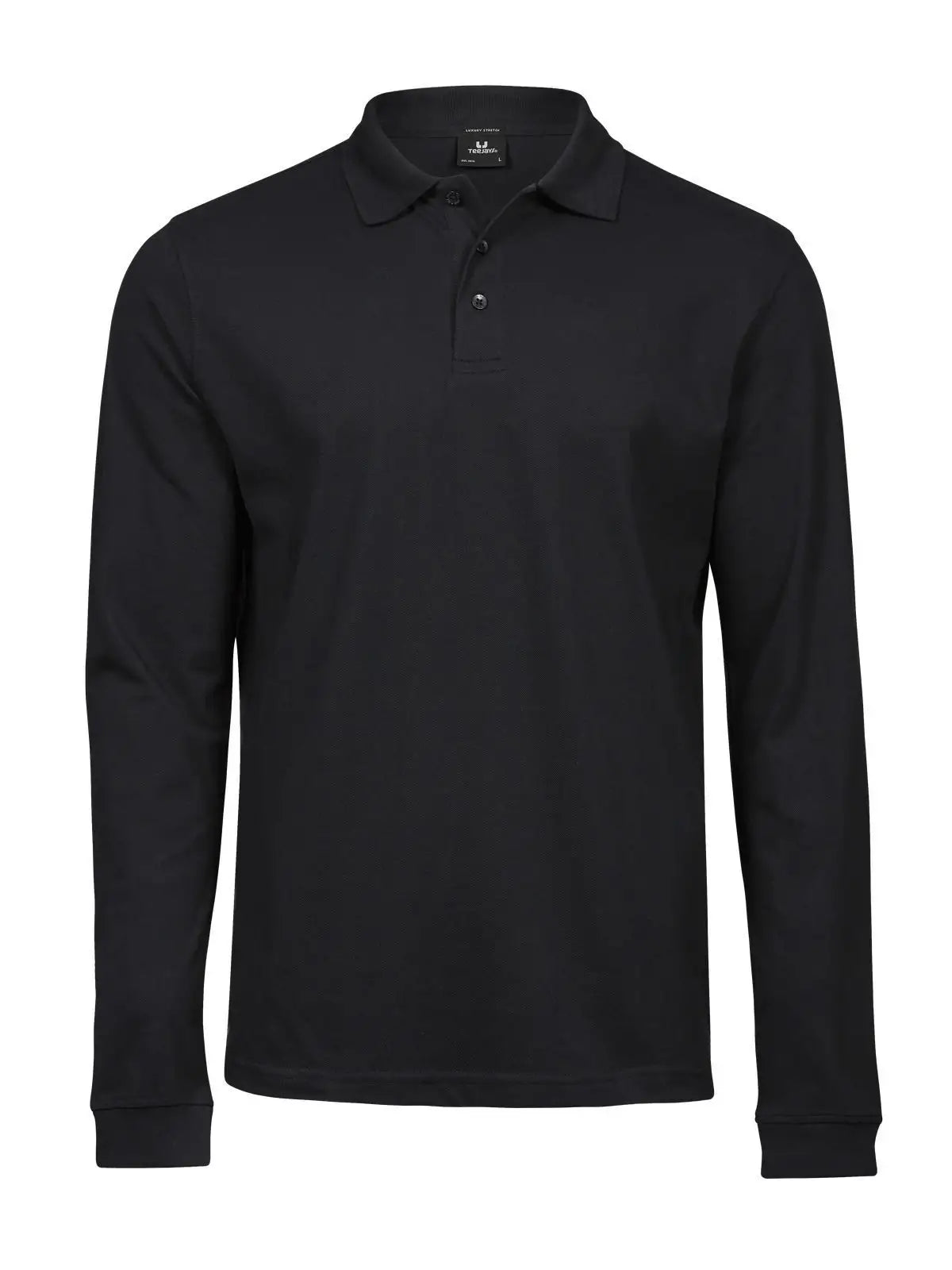 Luxury Stretch Long Sleeve Polo Uomo – Piqué | Tee Jays - Nero