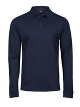 Luxury Stretch Long Sleeve Polo Uomo – Piqué | Tee Jays - Blu