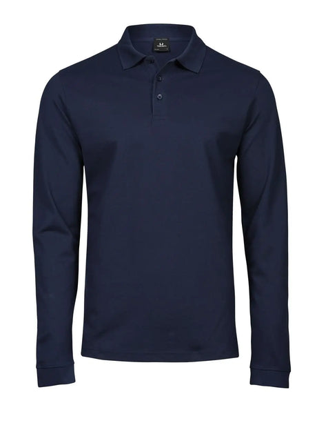 Luxury Stretch Long Sleeve Polo Uomo – Piqué | Tee Jays - Blu