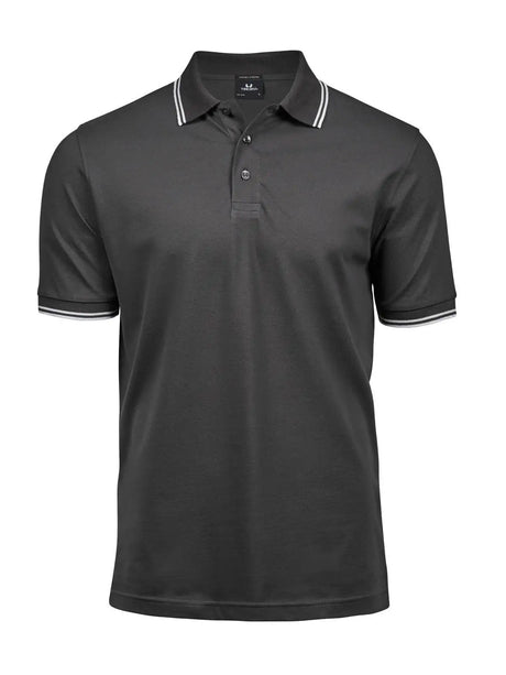 Luxury Stripe Stretch Polo Uomo – Piqué | Tee Jays - Dark grey/White